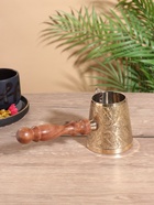 Турка «Золотые узоры», 250 мл, латунь, с деревянной ручкой 10620494 Турка «Золотые узоры», 250 мл, латунь, с деревянной ручкой 10620494