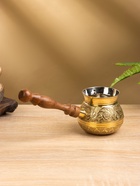 Турка «Золотые узоры», латунь, с деревянной ручкой 10620495 Турка «Золотые узоры», латунь, с деревянной ручкой 10620495