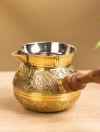 Турка «Золотые узоры», латунь, с деревянной ручкой 10620495 Турка «Золотые узоры», латунь, с деревянной ручкой 10620495