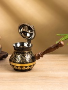 Турка «Чёрное золото», 400 мл, латунь, с крышкой и деревянной ручкой 10620506 Турка «Чёрное золото», 400 мл, латунь, с крышкой и деревянной ручкой 10620506