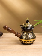 Турка «Чёрное золото», 400 мл, латунь, с крышкой и деревянной ручкой 10620506 Турка «Чёрное золото», 400 мл, латунь, с крышкой и деревянной ручкой 10620506