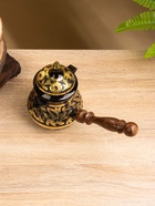 Турка «Чёрное золото», 400 мл, латунь, с крышкой и деревянной ручкой 10620506 Турка «Чёрное золото», 400 мл, латунь, с крышкой и деревянной ручкой 10620506