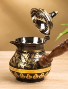 Турка «Чёрное золото», 400 мл, латунь, с крышкой и деревянной ручкой 10620506 Турка «Чёрное золото», 400 мл, латунь, с крышкой и деревянной ручкой 10620506