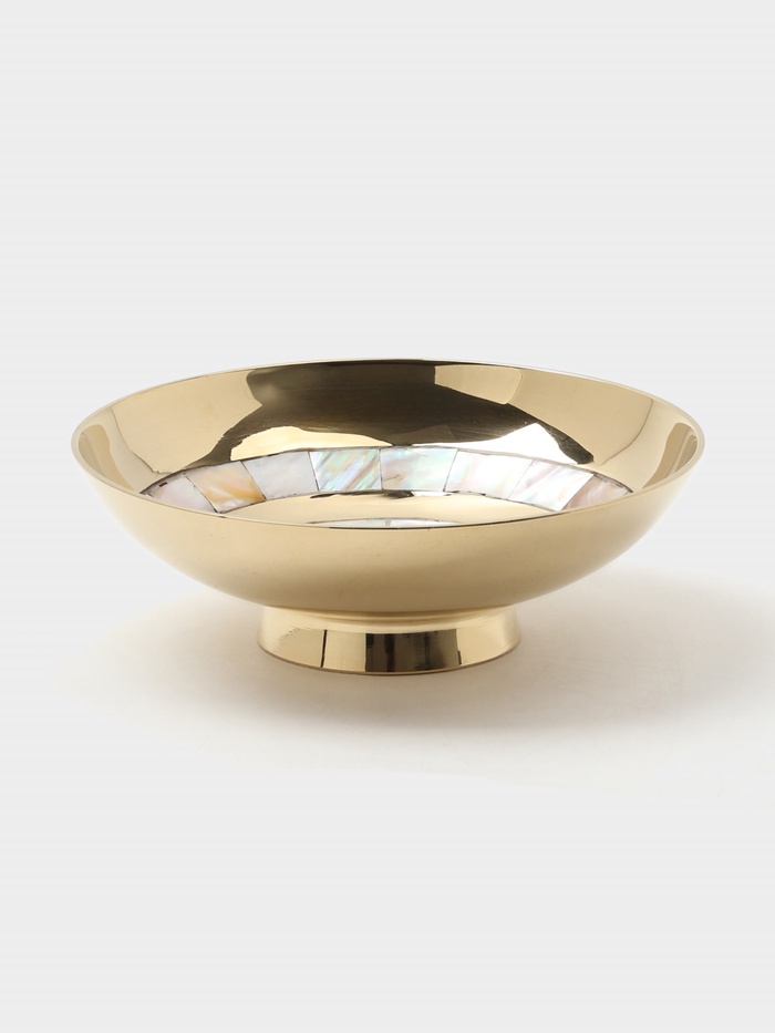 Блюдо сервировочное «Золотая с перламутром», 14.5×14.5×5 см, латунь