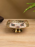 Блюдо сервировочное на ножке "Клевер" латунь 10х10х4 см - фото 808938978