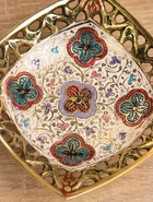 Блюдо сервировочное на ножке "Клевер" латунь 10х10х4 см - фото 808938979