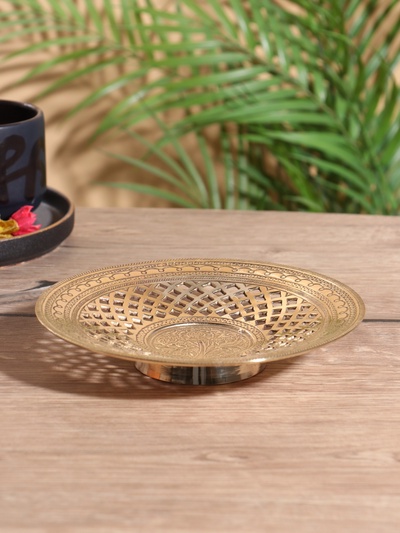 Блюдо сервировочное «Ажурное», латунь, 17×17×3 см