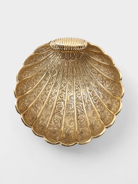 Блюдо сервировочное «Морская раковина», латунь, 18×18×7 см