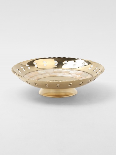 Блюдо сервировочное «Жар-Птица», 19.5×19.5×5.5 см, латунь с перламутром