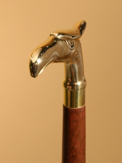 Трость «Орёл», 94 см, с шахматным рисунком, дерево шишам, латунь