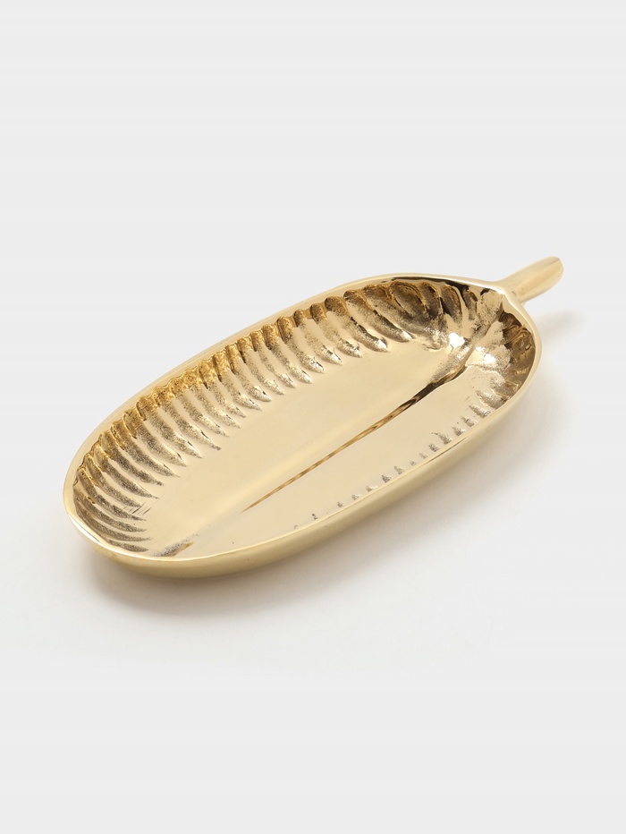 Блюдо сервировочное «Ливс», 7.5×16.5×1.5 см, латунь - Фото 1