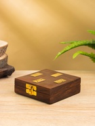 Настольная игра «Домино», 18.5×7.5×4 см, дерево шишам, латунь - Фото 2