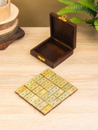 Настольная игра «Домино», 18.5×7.5×4 см, дерево шишам, латунь - Фото 4