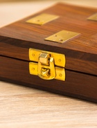 Настольная игра «Домино», 11×11.5×4 см, дерево шишам, латунь - Фото 5