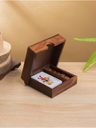 Шкатулка для хранения игральных карт, 12.5×12.5 см, дерево шишам, латунь - Фото 2