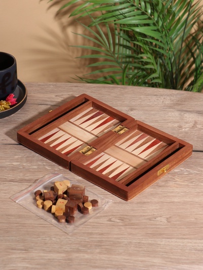 Нарды, 17×12.5×3.5 см, дерево шишам, латунь