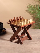 Шахматный столик складной, 15.5×20×4.5 см, дерево шишам - Фото 1