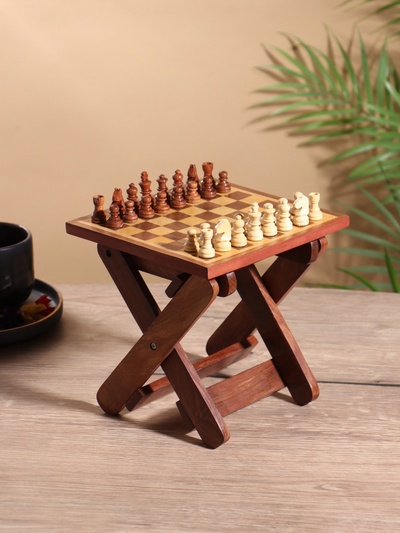 Шахматный столик складной, 15.5×20×4.5 см, дерево шишам