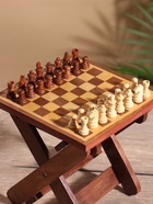 Шахматный столик складной, 15.5×20×4.5 см, дерево шишам - Фото 2
