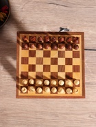 Шахматный столик складной, 15.5×20×4.5 см, дерево шишам - Фото 3