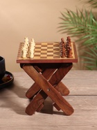 Шахматный столик складной, 15.5×20×4.5 см, дерево шишам - Фото 5