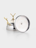 Салатник на подставке с крышкой «Дружба», 18×18×18 см, нержавеющая сталь, золотистый - фото 67927546