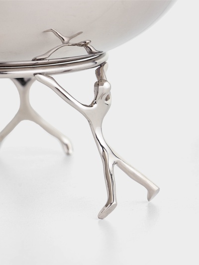 Салатник на подставке «Дуэт», 20.5×20.5×12.5 см, нержавеющая сталь, латунь