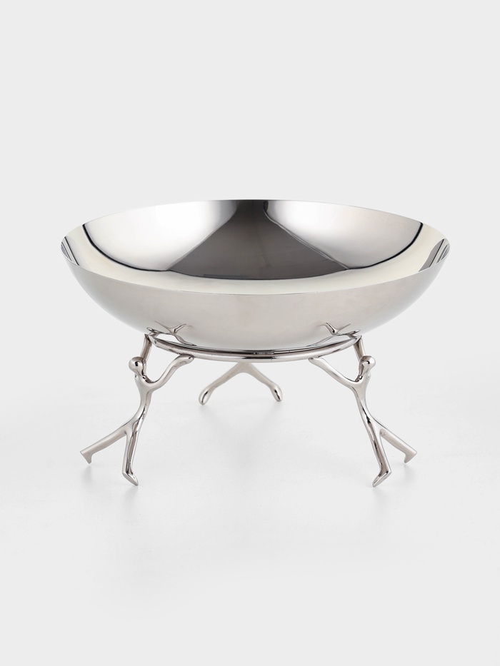 Салатник на подставке «Дуэт», 20×20×12 см, нержавеющая сталь, латунь - Фото 1