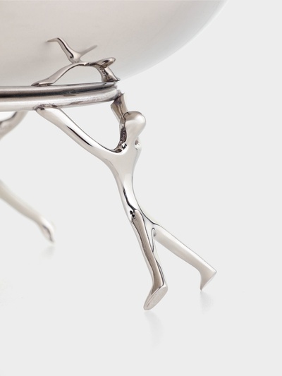 Салатник на подставке «Дуэт», 20×20×12 см, нержавеющая сталь, латунь