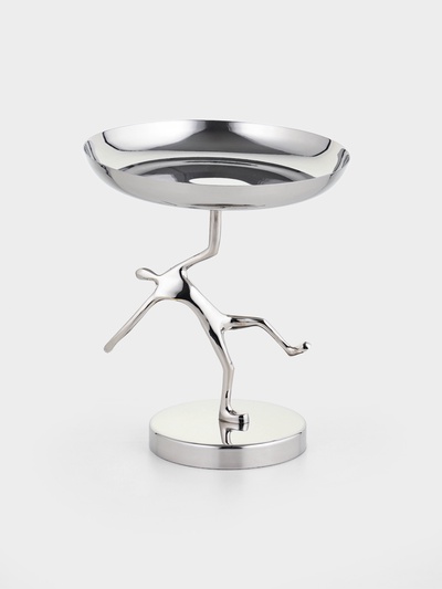 Салатник на подставке «Человек», 17×17×20 см, нержавеющая сталь, латунь