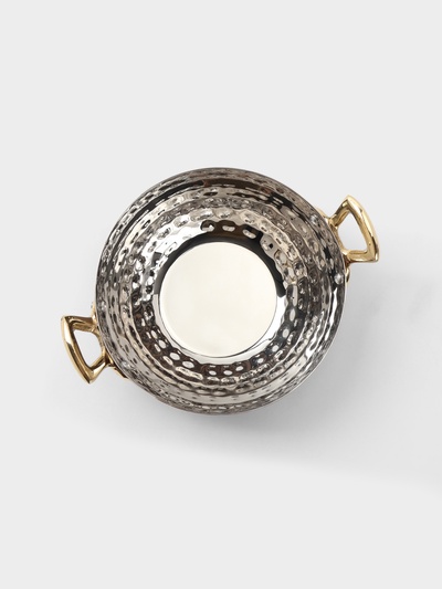 Салатник с ручками 16х12,5х7 см нержавеющая сталь, латунь, покрытие антик