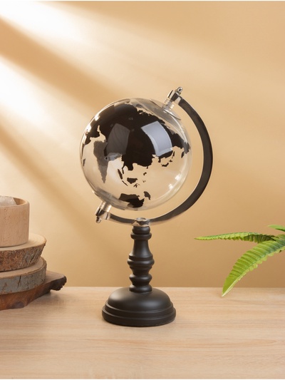 Глобус сувенирный «Темная ночь», 15×17.5×31 см, стекло, дерево