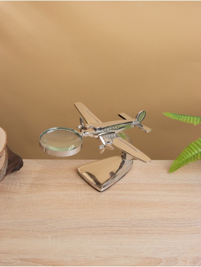 Лупа настольная «Самолёт», 15×23×12.5 см, алюминий