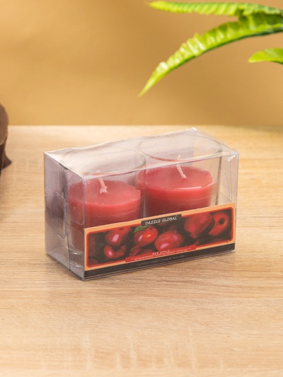 Свечи в стакане DAZZLE CANDLE, 70 г, набор 2 шт., красное яблоко