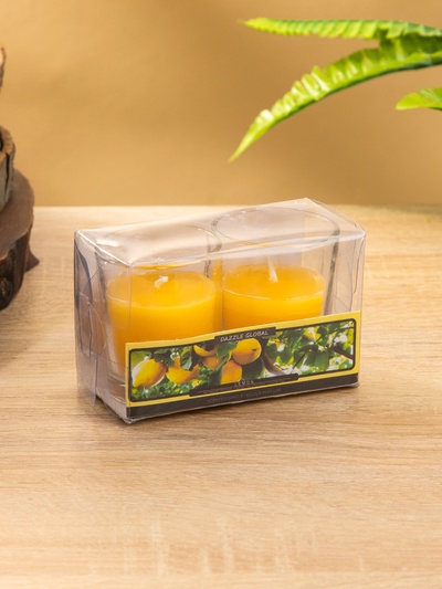 Свечи в стакане DAZZLE CANDLE 70 г, набор 2 шт., лимон