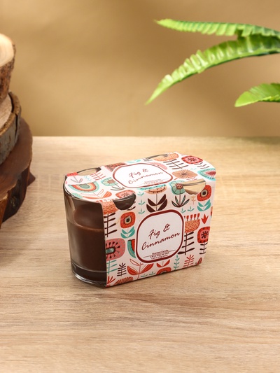 Свечи в стакане BALLY BAND, 2×41 г, набор 2 шт., инжир, корица