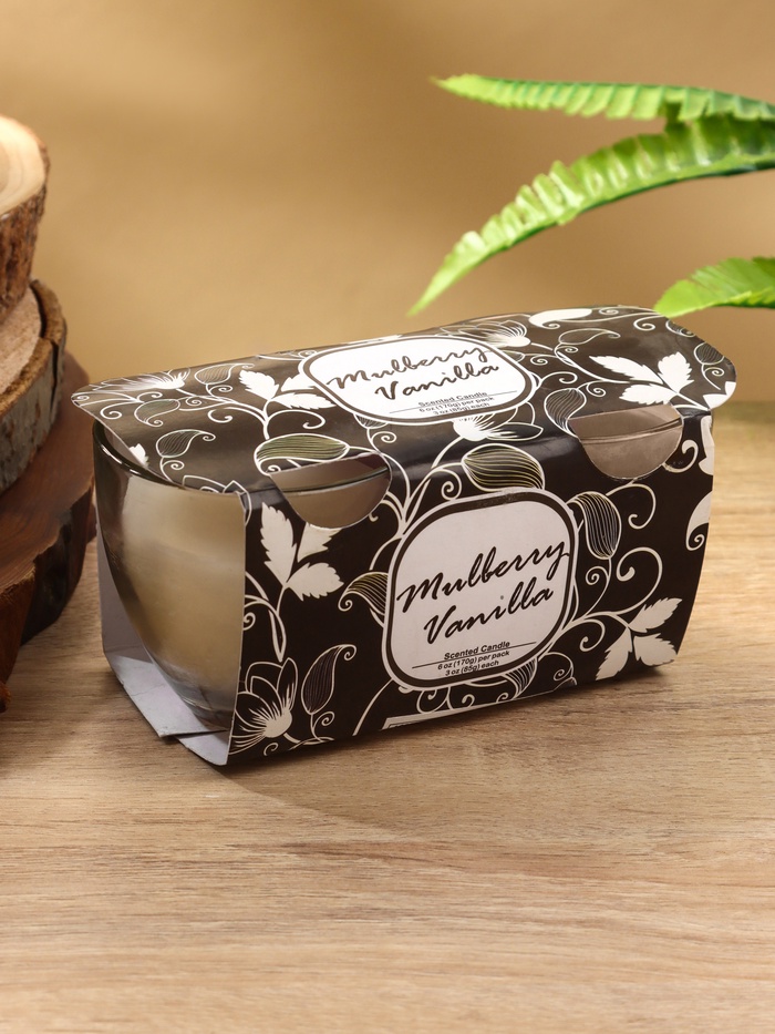 Свечи ароматические SCENTED CANDLE 100 г, набор 2 шт., шелковица, ваниль