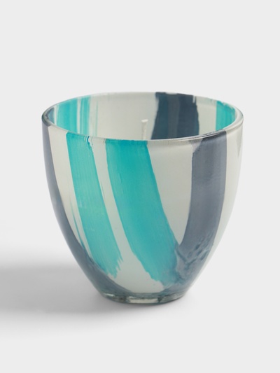 Свеча ароматическая в стеклянном подсвечнике 85 г, вода