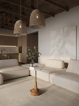 Столик кофейный, 30×30×55 см, манговое дерево, алюминий, мрамор