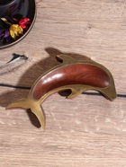 Пепельница «Дельфин», 19.5×8×2.5 см, дерево шишам, латунь - Фото 3