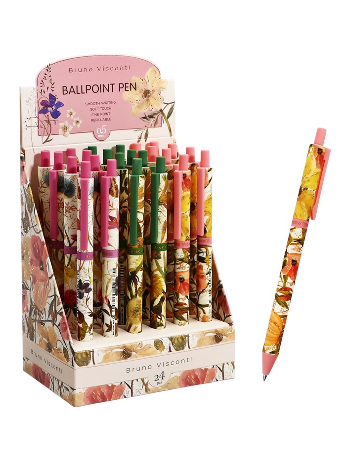 Ручка шариковая BrunoVisconti ArtClick.Flora.Bloom flowers, 0.5мм, стерж/син МИКС - Фото 1