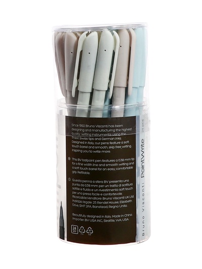 Ручка шариковая, BrunoVisconti PointWrite Milky, 0.38 мм, стержень синий, МИКС