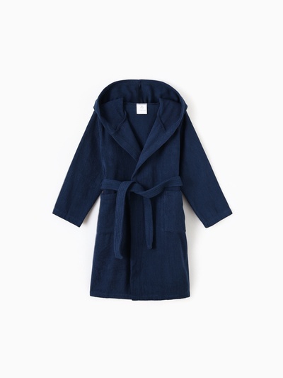Халат махровый детский «Экономь и Я», размер 30, хлопок 100%, 340 г/м², тёмно-синий