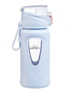 УЦЕНКА Бутылка для воды, 400 мл, 19.5 х 7 х 5.2 см, стеклянная, голубая - Фото 2