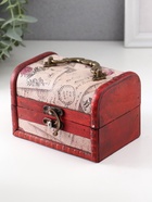 УЦЕНКА Шкатулка для украшений «Сундучок. Письма из далека», дерево, 12×9×8.5 см - Фото 3