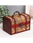 УЦЕНКА Шкатулка для украшений «Сундук под старину. Карта путешественника», 11×17.5×11.5 см - Фото 2