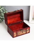 УЦЕНКА Шкатулка для украшений «Сундук под старину. Карта путешественника», 11×17.5×11.5 см - Фото 4