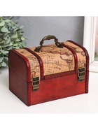 УЦЕНКА Шкатулка для украшений «Сундук под старину. Карта путешественника», 11×17.5×11.5 см - Фото 5