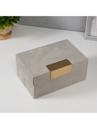 УЦЕНКА Шкатулка для украшений «Блок», текстиль, серая, 12.2×18×8.2 см 10888365