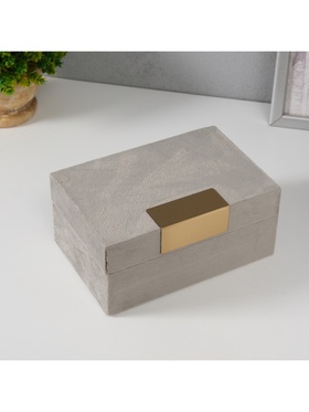 {{photo.Alt || photo.Description || 'УЦЕНКА Шкатулка для украшений «Блок», текстиль, серая, 12.2×18×8.2 см'}}